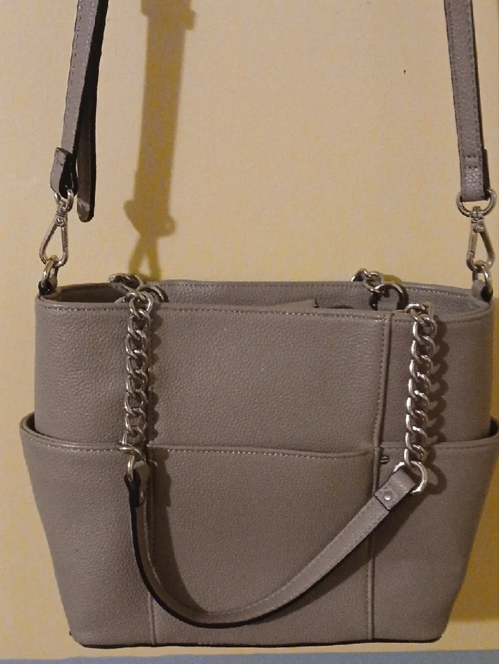 Dana Buchman Taupe  Shoulder Tote with Chain Handles